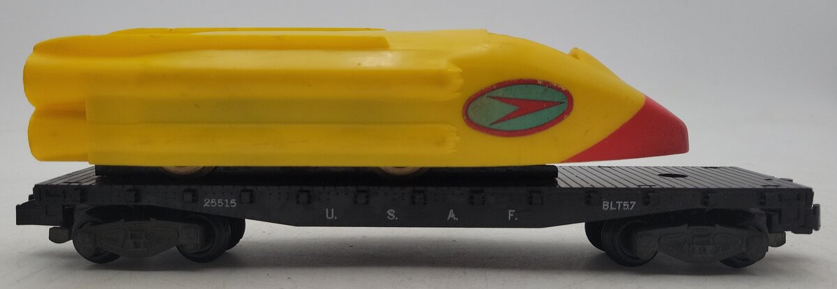 American Flyer 25515 Vintage S U.S.A.F. Flatcar with Motorized Rocket Sled EX
