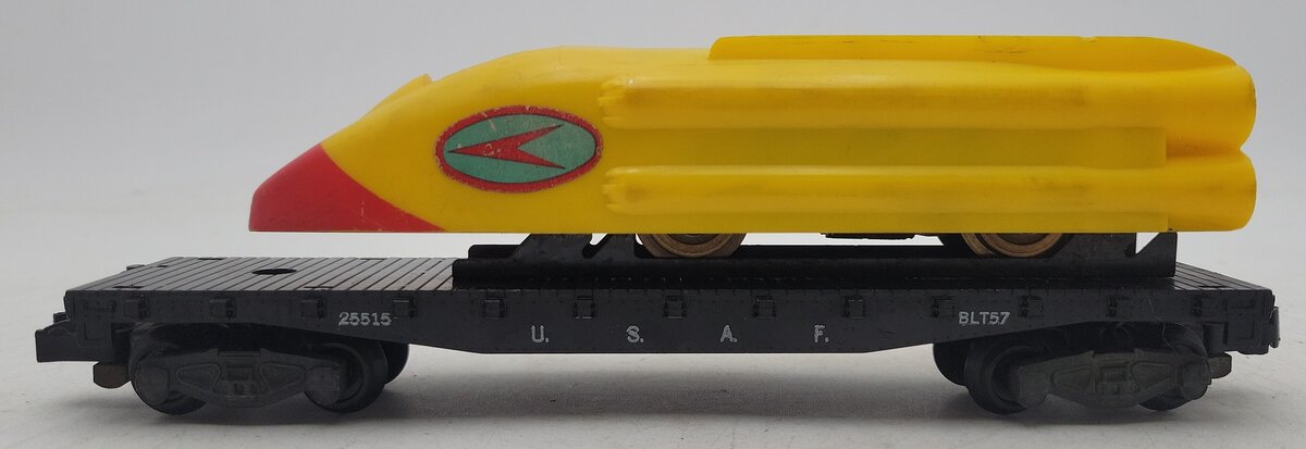 American Flyer 25515 Vintage S U.S.A.F. Flatcar with Motorized Rocket Sled EX