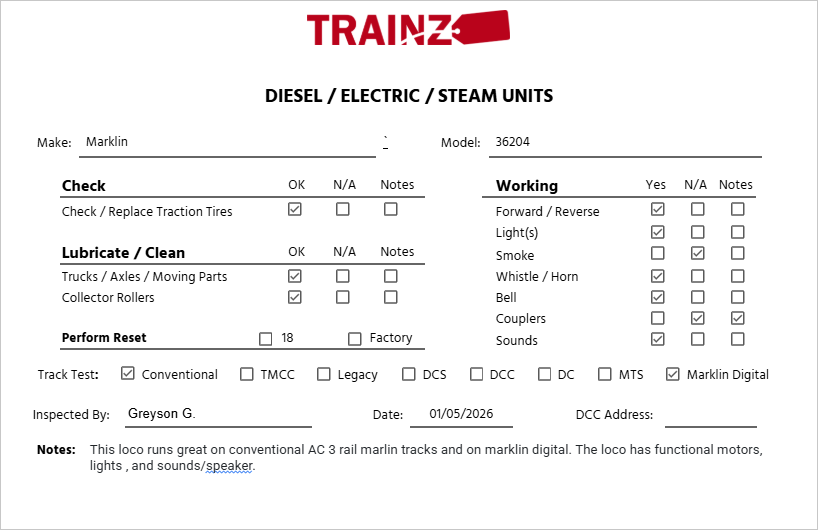 Marklin 36204 HO Scale Electric Locomotive LN