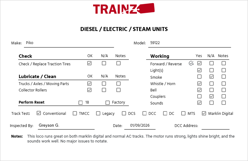 Piko 59122 HO Scale Diesellok Vectron BR 247 Wechselstrom Diesel Locomotive EX