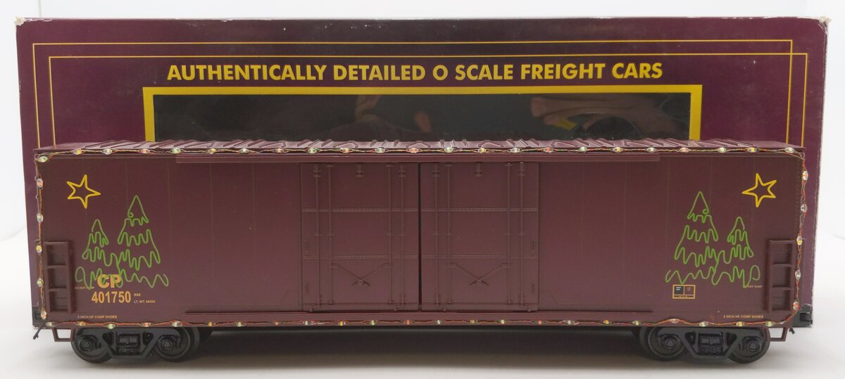 MTH 20-93751 O Canadian Pacific 50' Boxcar w/Opening Stage Door & LED Lights