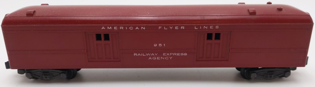 American Flyer 951 VIntage S Red Heavyweight Baggage Car VG
