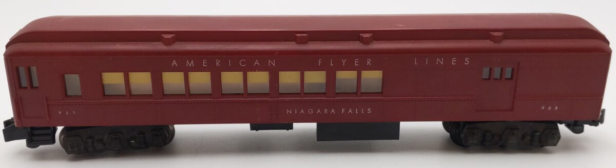 American Flyer 953 VIntage S Niagra Falls Heavyweight Combo Car w/o Silhouettes VG
