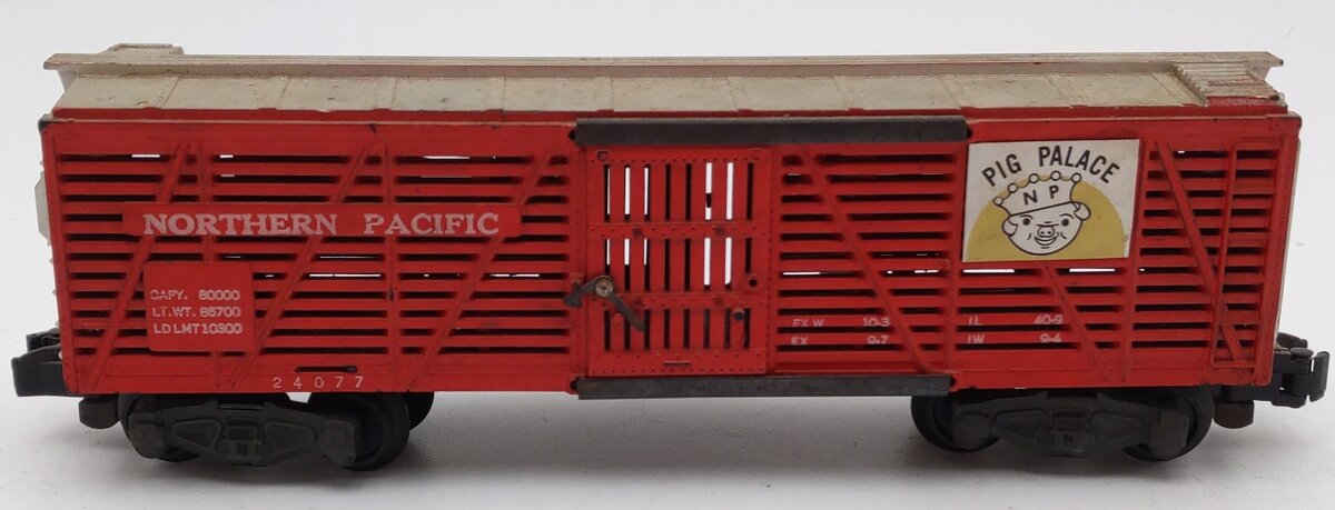American Flyer 24077 Vintage S Northern Pacific Pig Palace Stock Car VG