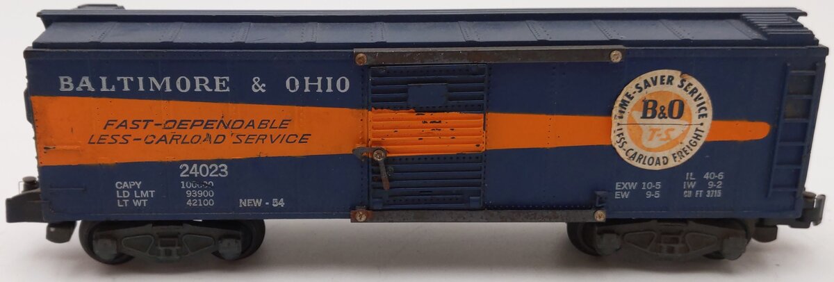 American Flyer 24023 Vintage S Baltimore & Ohio Boxcar VG