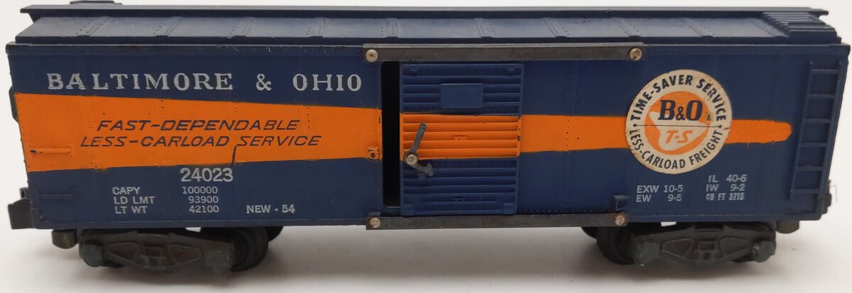 American Flyer 24023 Vintage S Baltimore & Ohio Boxcar VG