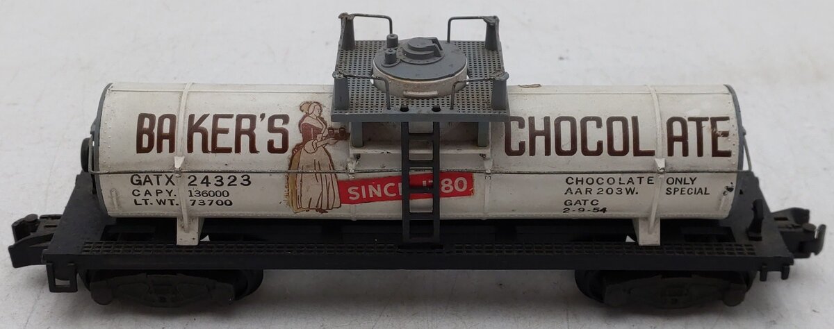 American Flyer 24323 Vintage S Baker's Chocolate Single Dome Tank Car #24323 VG