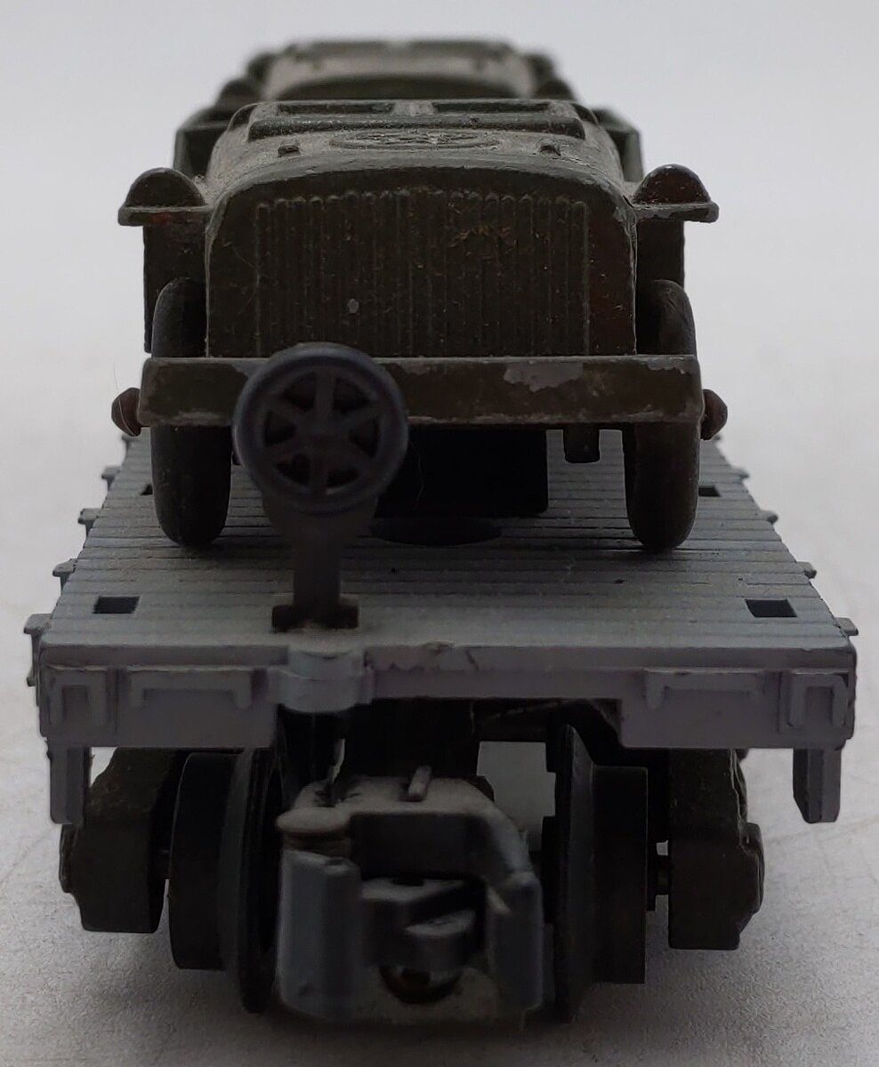 American Flyer 24557 Vintage S Gauge US Navy Flat Car w/2 Jeeps VG