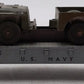 American Flyer 24557 Vintage S Gauge US Navy Flat Car w/2 Jeeps VG