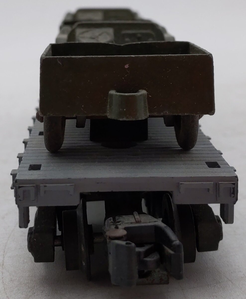 American Flyer 24557 Vintage S Gauge US Navy Flat Car w/2 Jeeps VG