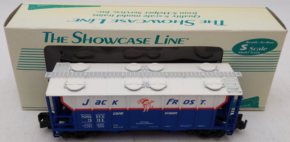 S-Helper 00413 S Gauge Jack Frost Cane Sugar PS-2 2-Bay Hopper #331 EX/Box