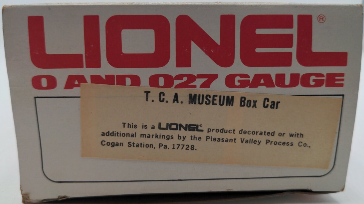Lionel 6-7782 TCA Carlisle & Finch Museum Boxcar LN/Box