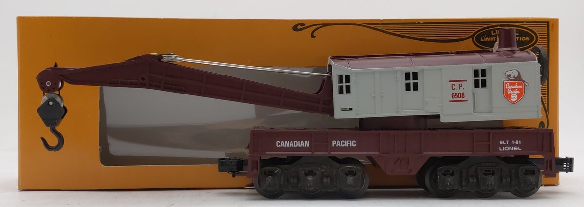 Lionel 6-6508 O Gauge Canadian Pacific 12-Wheel Crane Car EX/Box