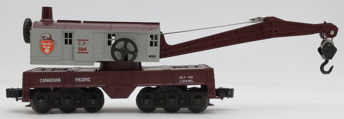 Lionel 6-6508 O Gauge Canadian Pacific 12-Wheel Crane Car EX/Box