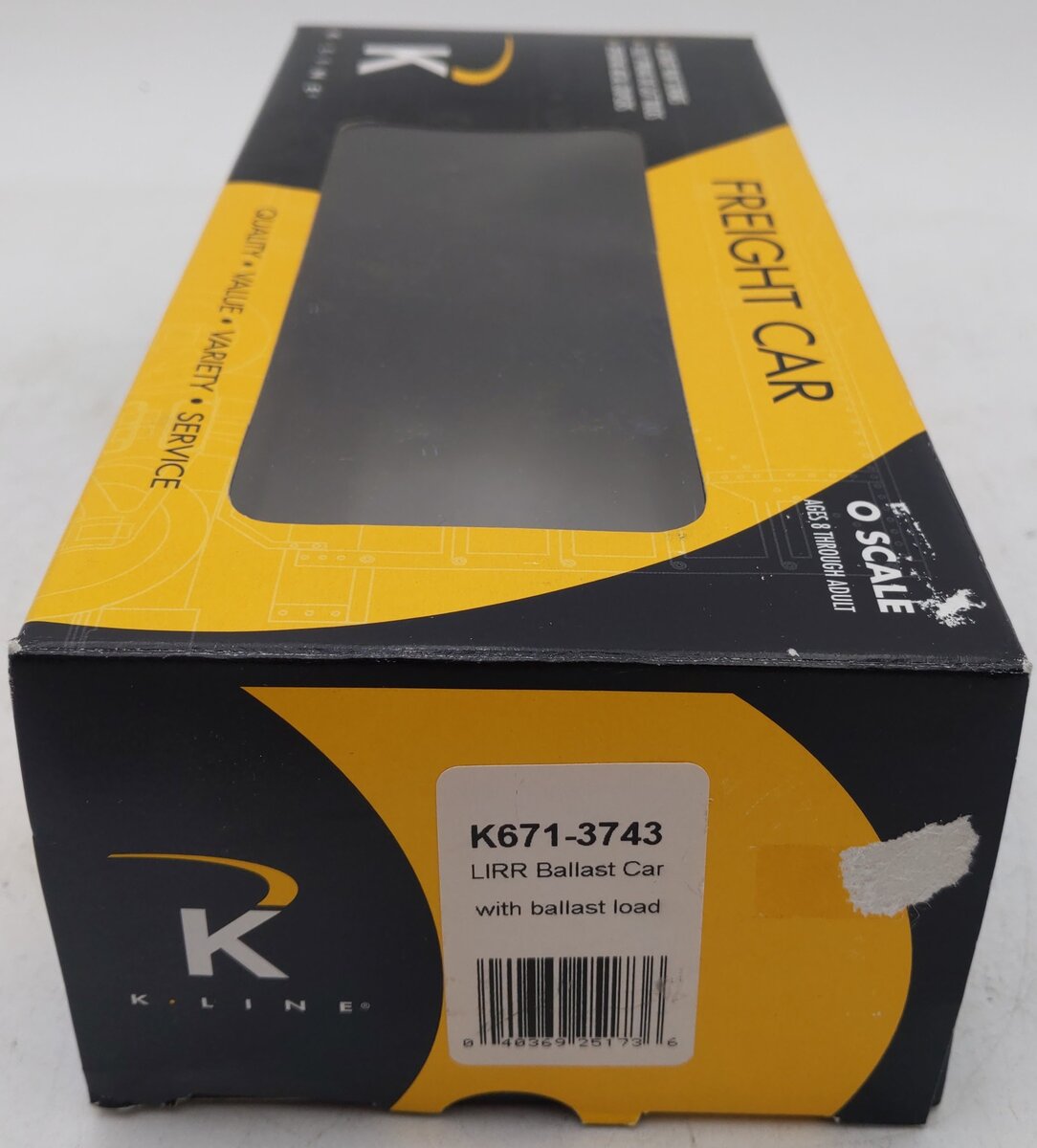 K-Line K671-3743 O Gauge Long Island RR Ballast Car w/ Ballast Load #4109 LN/Box