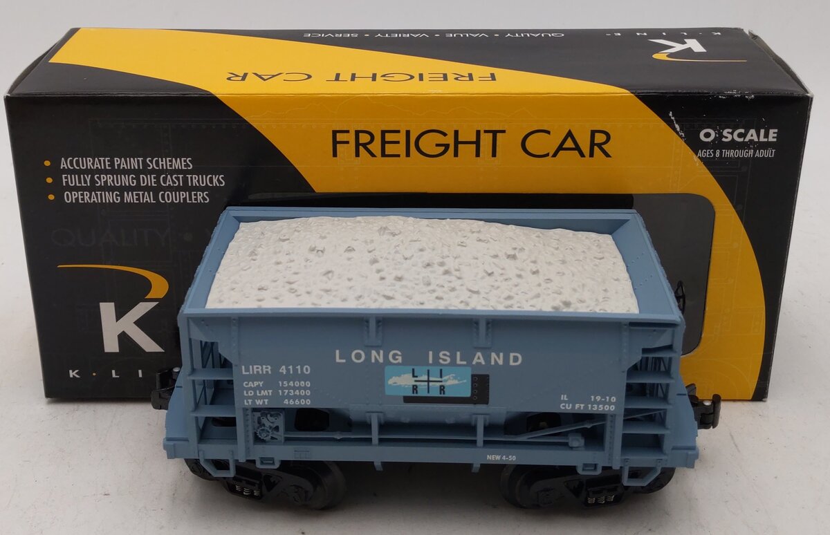 K-Line K671-3743 O Gauge Long Island RR Ballast Car w/ Ballast Load #4110 LN/Box