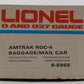Lionel 6-8868 O Gauge Amtrak RDC-4 Powered Baggage/Mail Car EX/Box