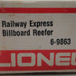 Lionel 6-9863 O Gauge REA Reefer Car #9863 EX/Box