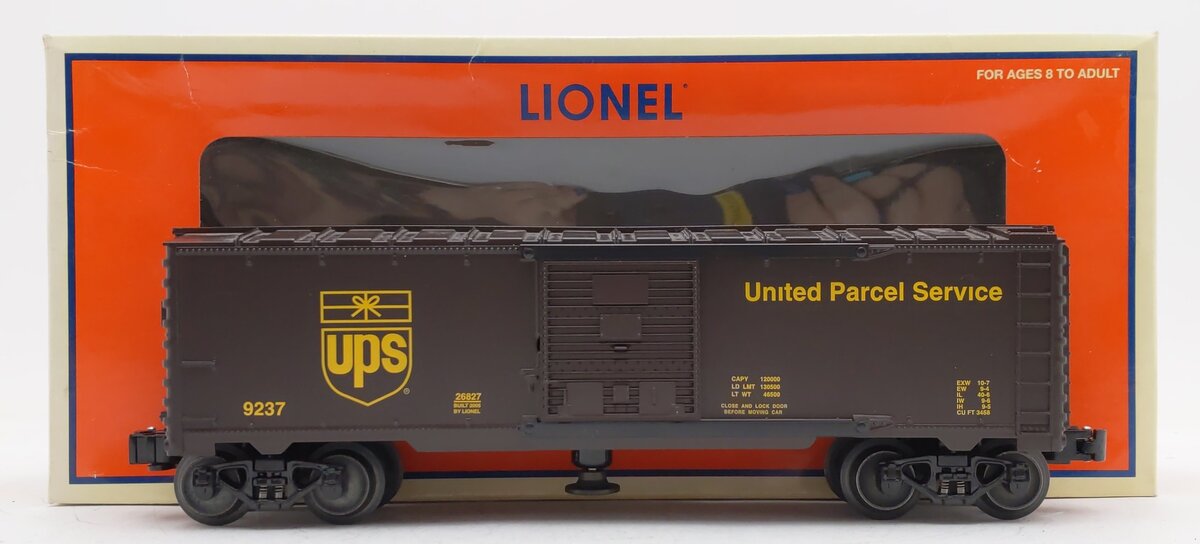 Lionel 6-26827 O Gauge UPS Archive Operating Boxcar #9237 EX/Box