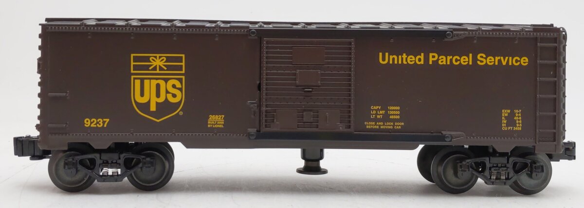 Lionel 6-26827 O Gauge UPS Archive Operating Boxcar #9237 EX/Box