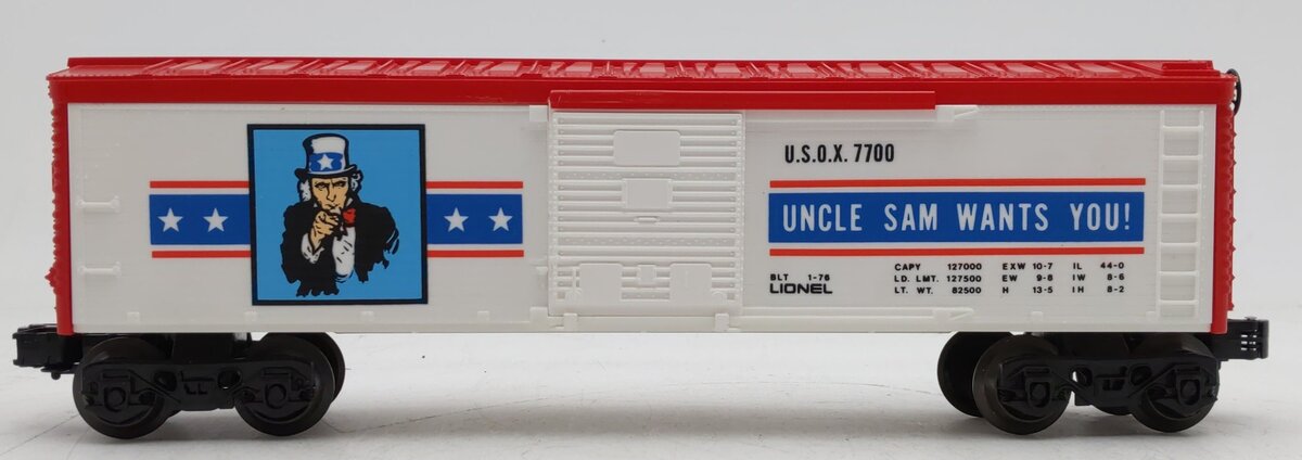 Lionel 6-7700 O Gauge Uncle Sam Boxcar EX