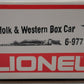 Lionel 6-9771 O Norfolk and Western Boxcar (TCA Version 1977) EX/Box