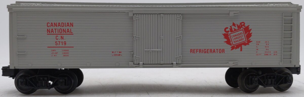 Lionel 6-5719 O Gauge Canadian National Woodside Reefer Car #5719 LN/Box