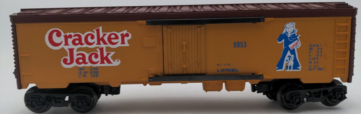 Lionel 6-9853 O Gauge Cracker Jack Billboard Reefer Car (Caramel) EX