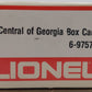 Lionel 6-9757 O Gauge Central of Georgia Boxcar EX/Box