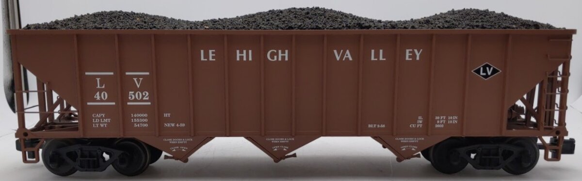 USA Trains R14020 Lehigh Valley 70-Ton 3-Bay Coal Hopper #40502 with Coal Load EX/Box
