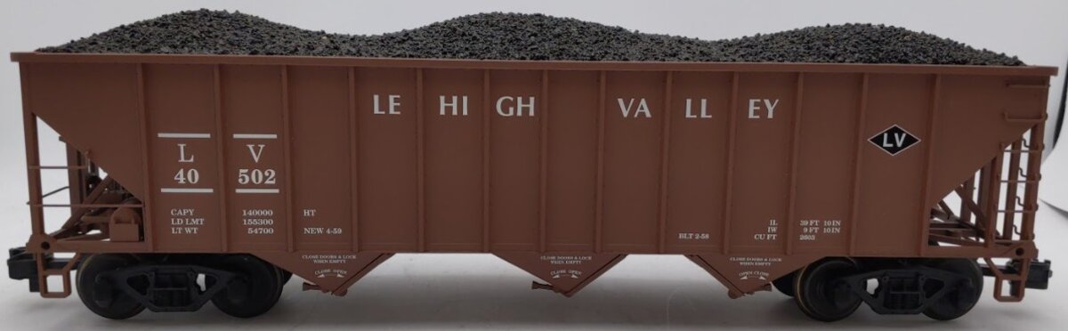 USA Trains R14020 Lehigh Valley 70-Ton 3-Bay Coal Hopper #40502 with Coal Load EX/Box