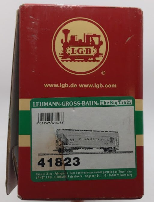 LGB 41823 G Gauge PRR Center Flow Hopper Car #260713 (Metal Wheels) EX/Box