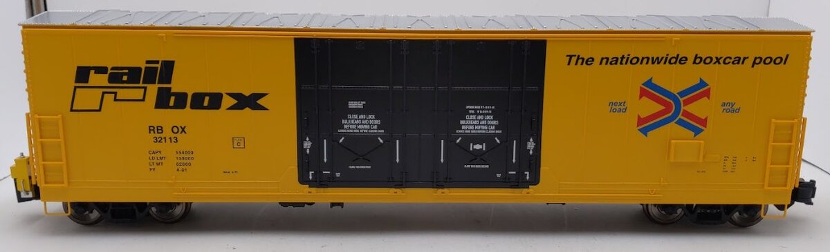 Bachmann 93554 Railbox 53' Evans Boxcar #32113 with Flashing EOT (Metal Wheels)