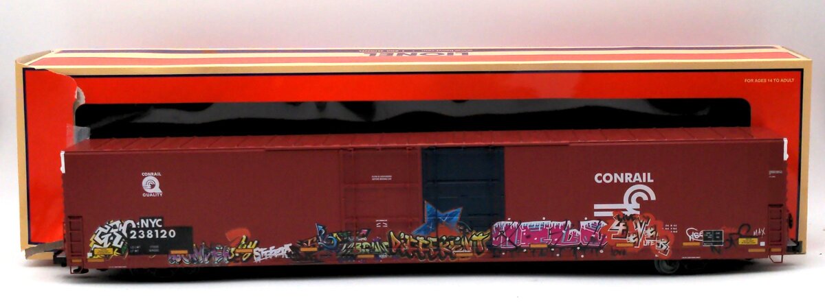 Lionel 2226400 O 86' 4-Door Hi-Cube Boxcar CR/graffiti #238120 EX/Box
