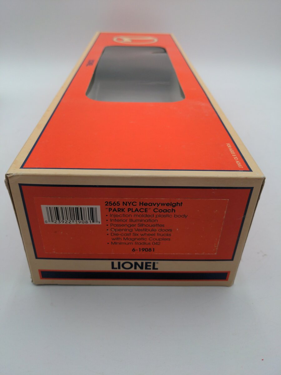 Lionel 6-19081 O New York Central Park Place Passenger Car #2565 EX/Box
