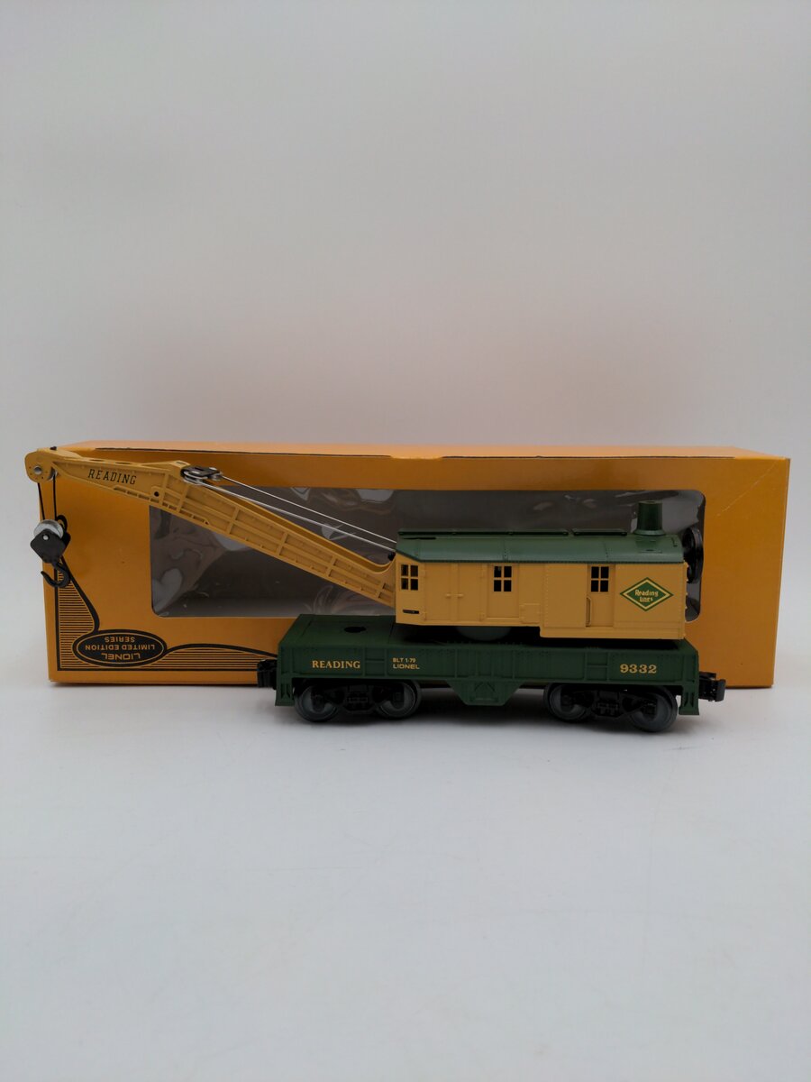 Lionel 6-9332 O Scale Reading 8 Wheel Crane Car EX/Box