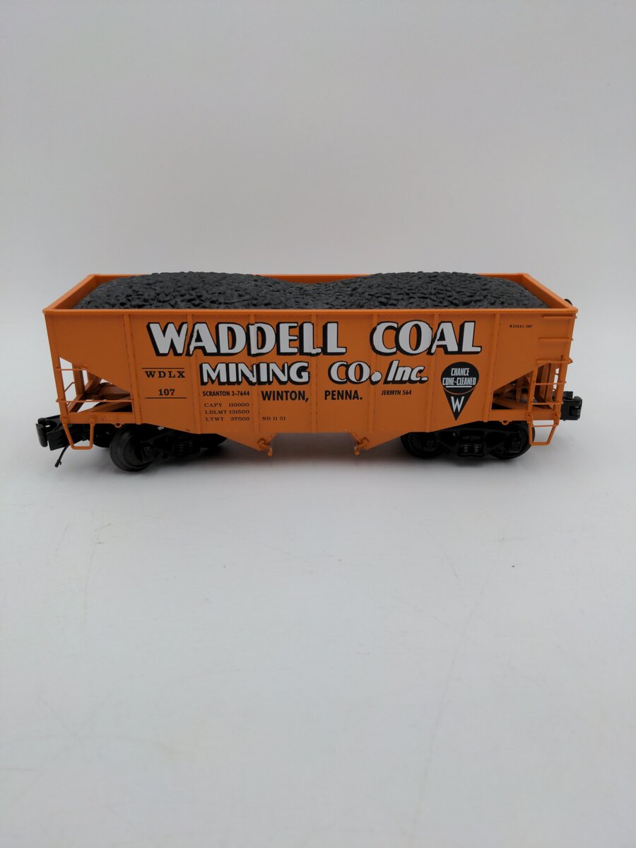 MTH 20-97200 O Waddell Coal MTHRRC 2007 Fish Belly Hopper Car w/Load #107 EX/Box