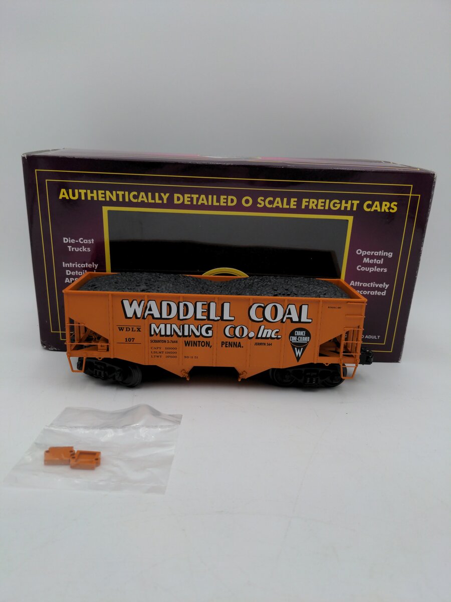 MTH 20-97200 O Waddell Coal MTHRRC 2007 Fish Belly Hopper Car w/Load #107 EX/Box