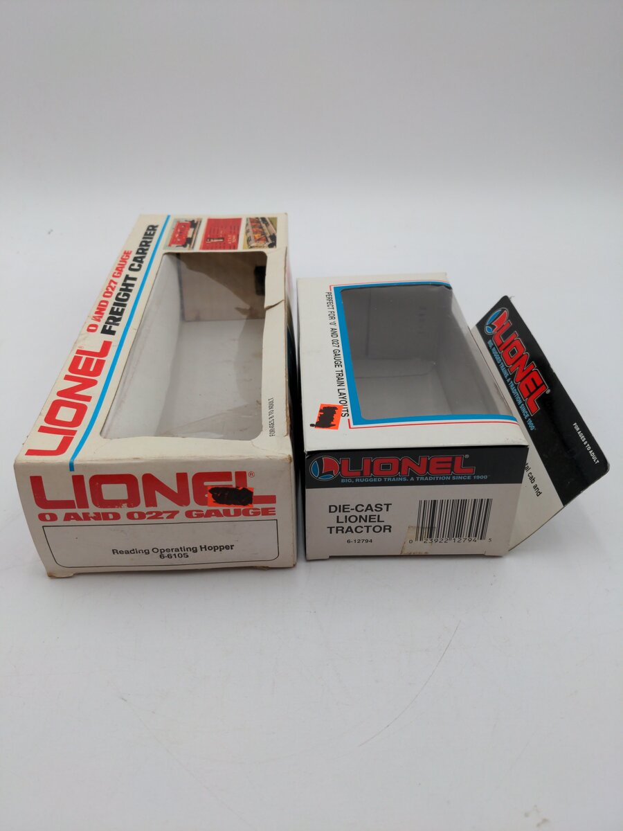 Lionel 6-6105 And 6-12794 O RDG Operating Hopper #6105 And A Die-Cast Tractor EX/Box