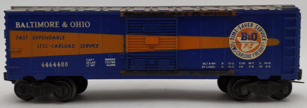 Lionel 6464-400 Vintage O Baltimore & Ohio Boxcar - 5-54 Built Date VG