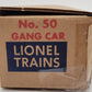 Lionel 50 Vintage O Gauge Postwar Motorized Gang Car w/3 Figures VG