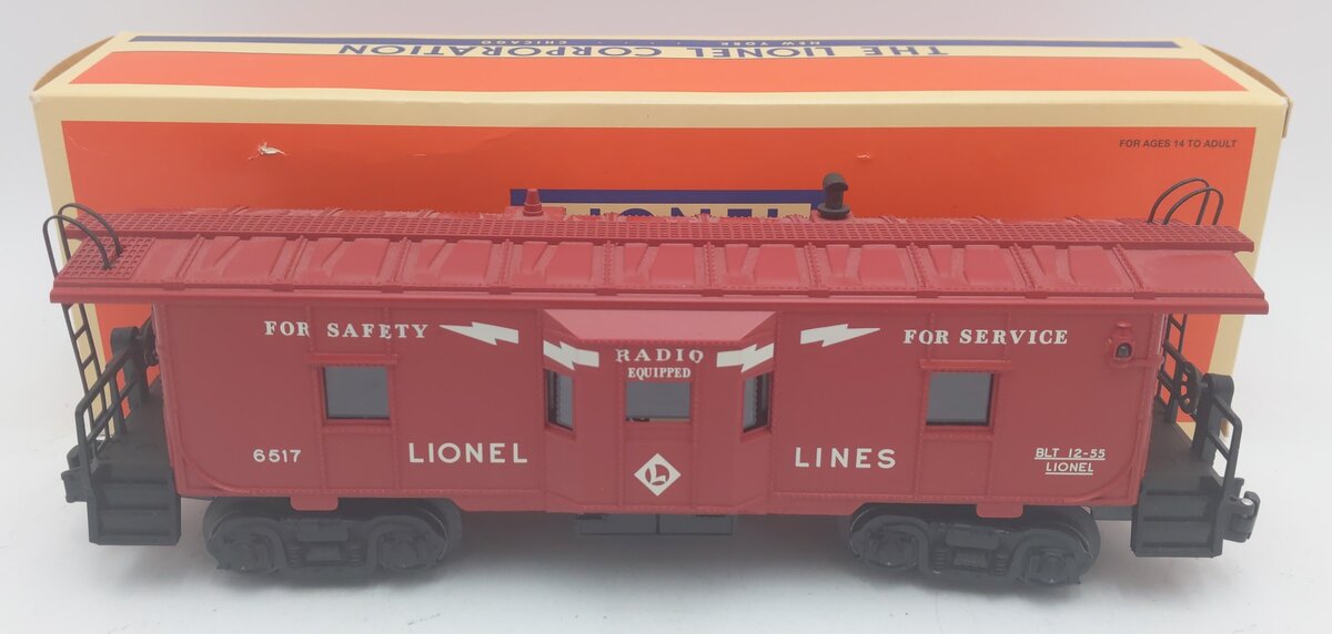 Lionel 6517 O-Gauge Lionel Lines Illuminated Underscored Bay Window Caboose EX/Box
