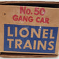 Lionel 50 Vintage O Motorized Gang Car VG/Box