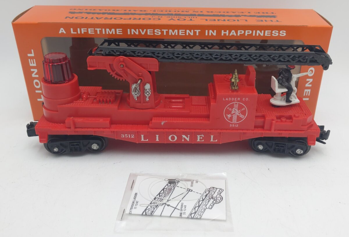 Lionel 3512 Vintage Fire Ladder Car with Ladder VG/Box