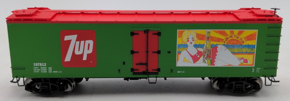 MTH 81-94012 7up HO Scale R40-2 Woodside Reefer Car
