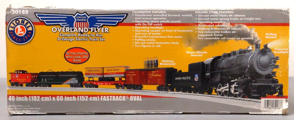 Lionel 6-30188 O Union Pacific Flyer 0-8-0 Steam Locomotive & Tender #4500 EX/Box