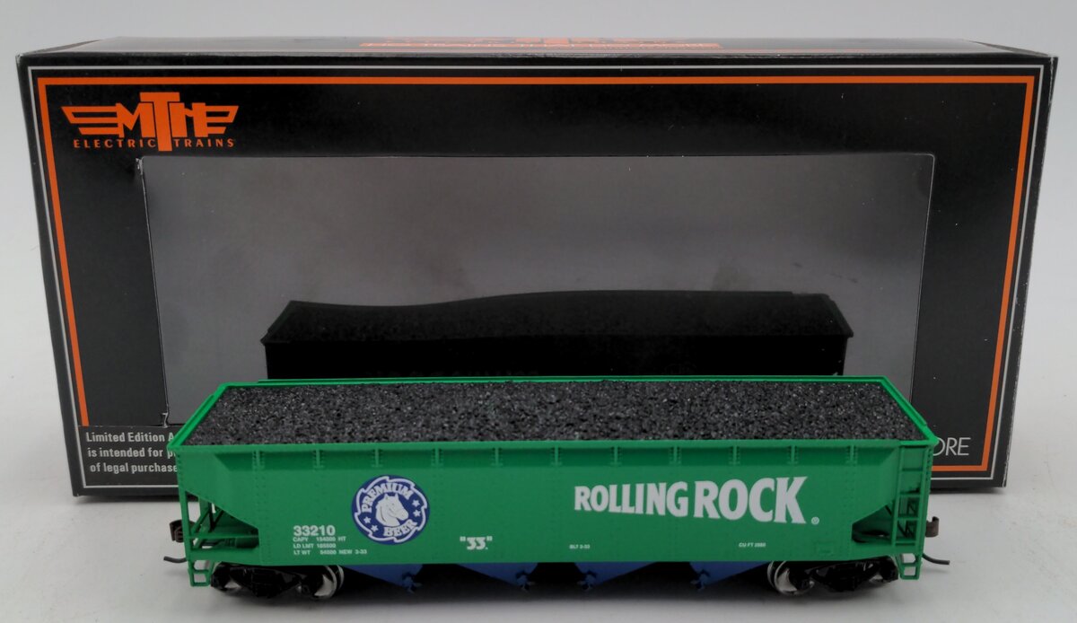 MTH 81-75004 Rolling Rock HO Scale 70-Ton Quadruple Hopper Car