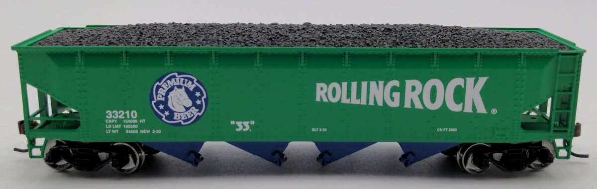 MTH 81-75004 Rolling Rock HO Scale 70-Ton Quadruple Hopper Car