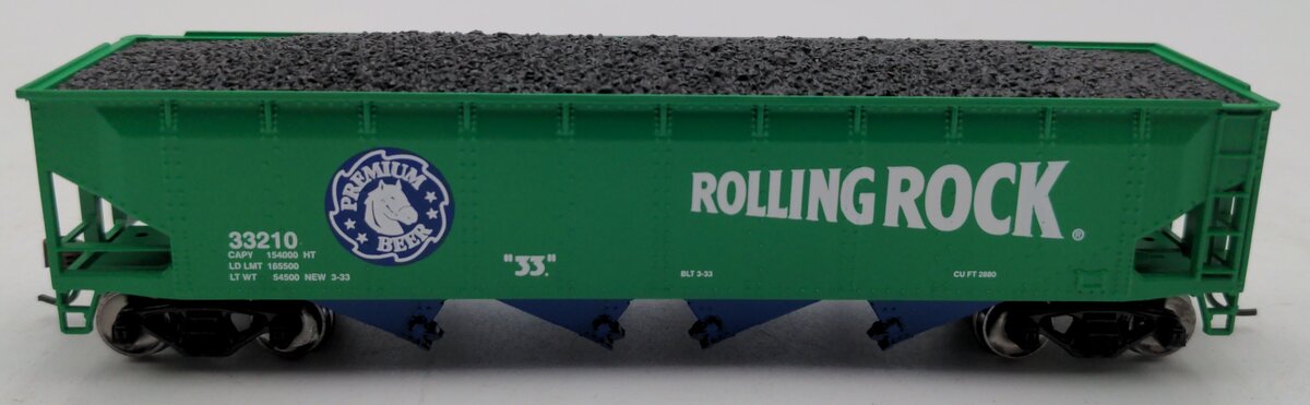 MTH 81-75004 Rolling Rock HO Scale 70-Ton Quadruple Hopper Car