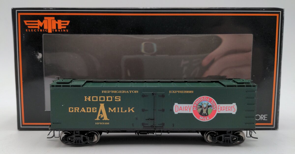 MTH 81-94014 Hood's Dairy HO Scale R40-2 Woodside Reefer Car